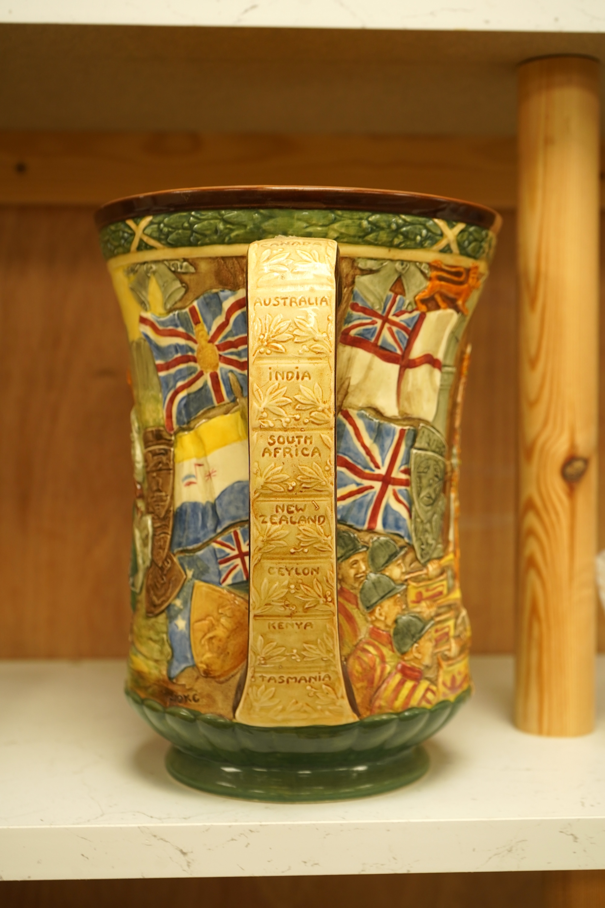 A Royal Doulton Edward VIII commemorative loving cup by Noke, limited edition 989/2000, with certificate, 26cm high